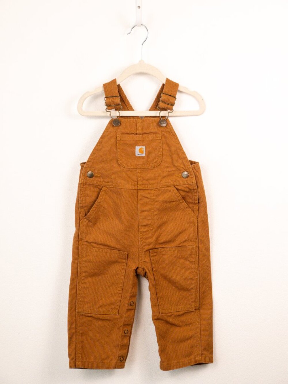 Carhartt Baby Brown Duck Canvas Bib Overalls Workwear Dungarees 12M